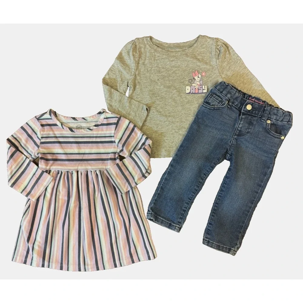 Baby‎ Toddler Girl 18 Months Casual Dress L/S Shirts Pants Jeans Clothes Disney